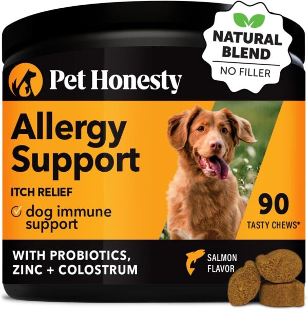 Pet Honesty Allergy Support Itch Relief for Dogs - Dog Allergy Relief Immunity Supplement - Dog Allergy Chews, Probiotics for Dogs, Seasonal Allergies, Skin and Coat Supplement - Salmon - Image 2