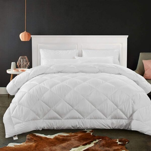 Cozynight Soft Queen Size Comforter Duvet Insert-Lightweight Down Alternative Comforter with Corner Tabs-Fluffy & Breathable & Machine Washable Diamond Stitching White Comforter (88"x92") - Image 2