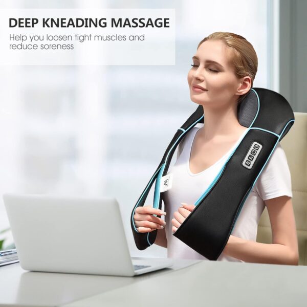 MagicMakers Neck Massager with Heat - Electric Shiatsu Deep Kneading Back Massage for Neck Pain, Shoulder, Waist, Relax Gift for Her/Him/Women/Men/Dad/Mom/Christmas/Mothers Day/Fathers Gifts - Image 5