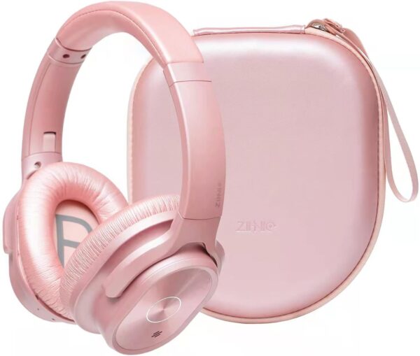 ZIHNIC Active Noise Cancelling Headphones, 40H Playtime Wireless Bluetooth Headset with Deep Bass Hi-Fi Stereo Sound,Comfortable Earpads for Travel/Home/Office (Rose Gold) - Image 2