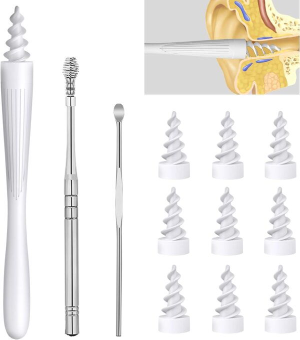 CANERO 3 in 1 Ear Wax Removal Tool, 2024 Q-Grips Ear Wax Removal Reusable and Washable Replacement Soft Silicone Tips for Cleaner Earwax, Ear Wax Removal Kit Contains 3 Types of Ear Cleaner Tools - Image 2