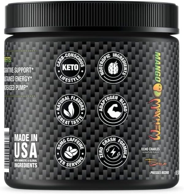 Origin Jocko Fuel Pre Workout Powder with L-Citrulline, Nootropic & Caffeine for Endurance & Stamina - Keto, Sugar Free Blend for Distance Running, Cycling, Jiu Jitsu - 30 Servings (Mango) - Image 8