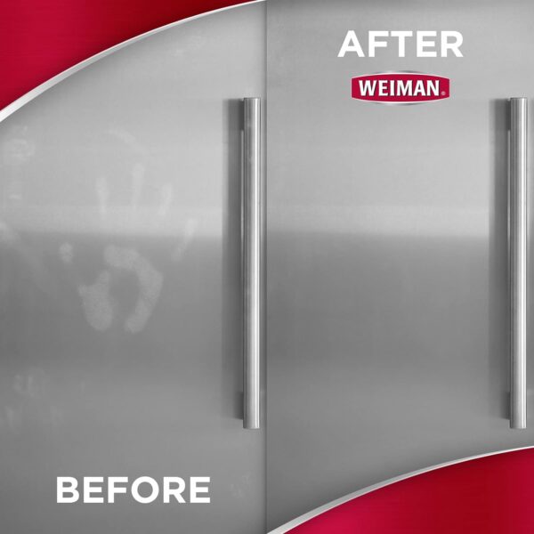 Weiman Stainless Steel Cleaner and Polish - Microfiber Cloth - Protects Appliances from Fingerprints and Leaves a Streak-Free Shine for Refrigerator | Dishwasher | Oven | Grill - Image 6