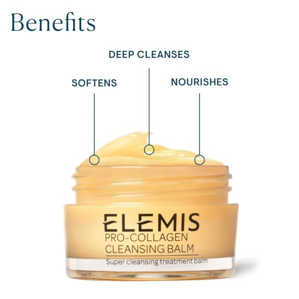 ELEMIS Pro-Collagen Cleansing Balm | Ultra Nourishing Treatment Balm + Facial Mask Deeply Cleanses, Soothes, Calms & Removes Makeup and Impurities - Image 4