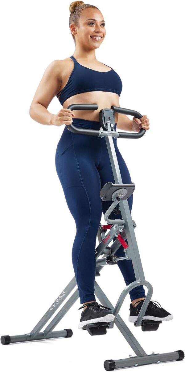 Sunny Health & Fitness Row-N-Ride PRO, Full Body Combo Fitness Machine w/Resistance Bands, Easy Setup & Foldable for Rower, Glute & Leg Cardio Workout, Optional SunnyFit App Connection - Image 2