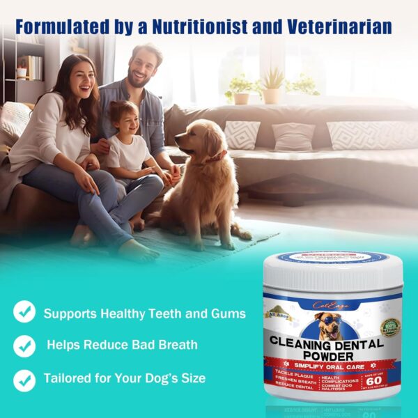 Dog Teeth Cleaning Powder,Herbal Dog Dental Powder with Breath Freshener,Plaque Remover for Teeth Dog Targets Tartar & Bad Breath,Healthy Mouth for Dogs（45g/Small Dogs） - Image 5