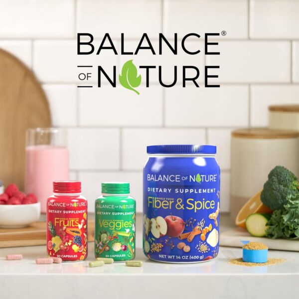 Balance of Nature Fruits and Veggies - Whole Food Supplement with Superfood Fruits and Vegetables for Women, Men, and Kids - 90 Fruit Capsules, 90 Veggie Capsules - 1 Set - Image 8