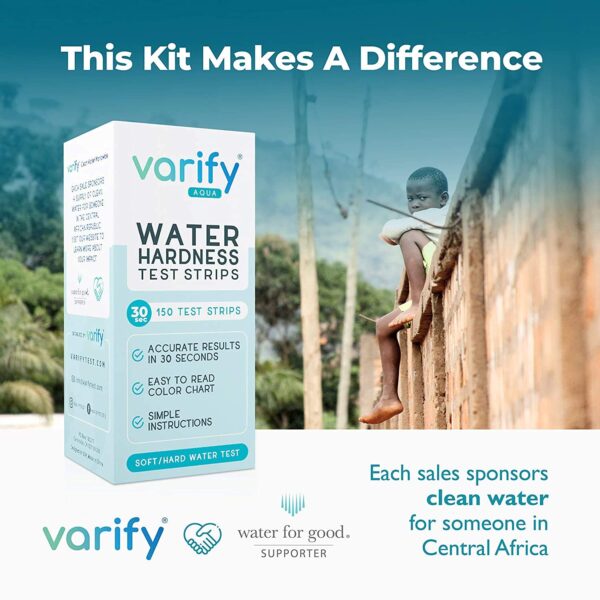 Varify Water Hardness Test Kit - Water Testing Kit for Home, Drinking, Well, Spa, Swimming Pool, Softener, Dishwasher & More - Hard Water Test Strips for Calcium, Magnesium etc (0-425 pmm, 150 Strips) - Image 8