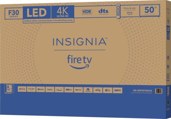 INSIGNIA 50-inch Class F30 Series LED 4K UHD Smart Fire TV with Alexa Voice Remote (NS-50F301NA24) - Image 9