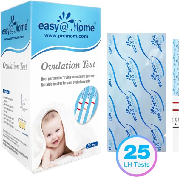 Easy@Home Ovulation Test Strips, 25 Pack Fertility Tests, Ovulation Predictor Kit, Powered by Premom Ovulation Predictor iOS and Android App, 25 LH Strips - Image 6