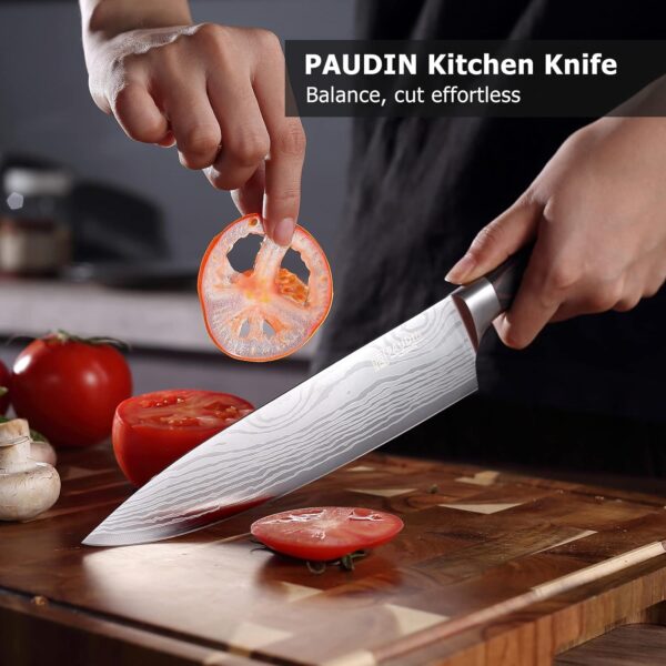 PAUDIN Chef Knife, 8 Inch High Carbon Stainless Steel Sharp Kitchen Knife with Ergonomic Handle, Gift Box for Family & Restaurant - Image 8