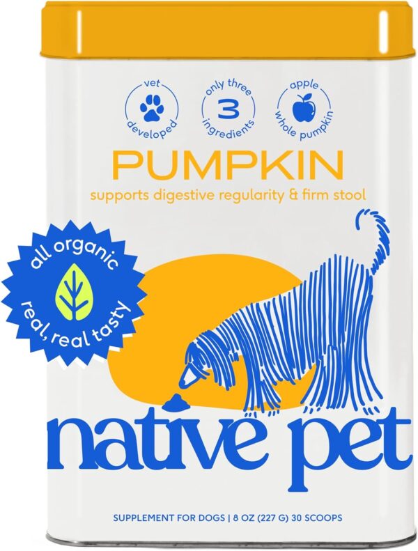 Native Pet Organic Pumpkin for Dogs (8 oz) - All-Natural, Organic Fiber for Dogs - Mix with Water to Create Delicious Pumpkin Puree - Prevent Waste with a Canned Pumpkin Alternative! (8 oz) - Image 2