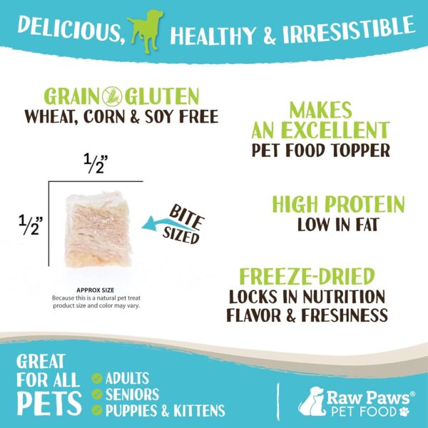 Raw Paws Freeze Dried Chicken Breast Treats, 4-oz, Made in USA - Natural Chicken Dog & Cat Treats - Image 4