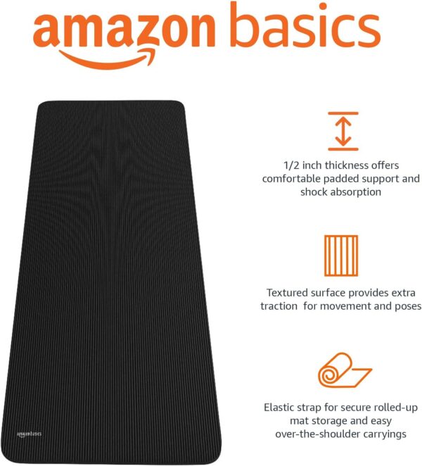 Amazon Basics 1/2-Inch Extra Thick Exercise Yoga Mat - Image 3