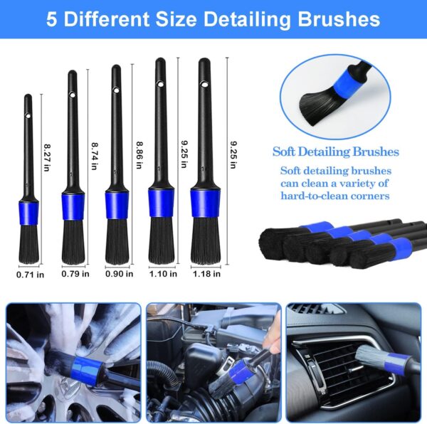 26Pcs Car Detailing Brush Set, Car Detailing Kit, Car Detailing Brushes, Car Cleaning Kit, Car Windshield Cleaning Tool, Professional Car Care kit - Car Wash Brush kit for Interior Exterior Wheels - Image 5