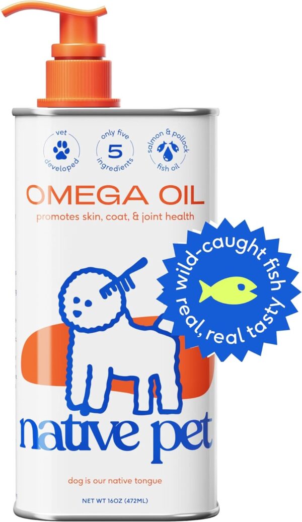 Native Pet Omega 3 Fish Oil Supplements with Omega 3 EPA DHA for Dogs Liquid Pump is Easy to Serve, Supports Itchy Skin + Mobility - a Fish Oil Dogs Love! (16 oz) - Image 2