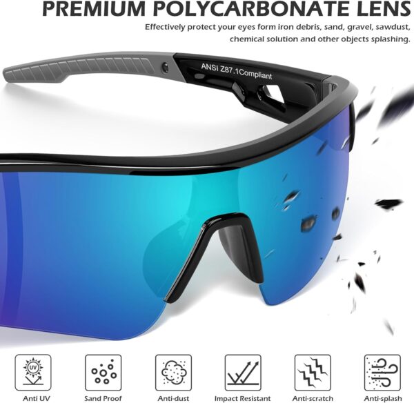 6 Pack Safety Glasses for Men Women, ANSI Z87.1 Work Glasses Anti Scratch Protective Eyewear with UV400 Protection - Image 4