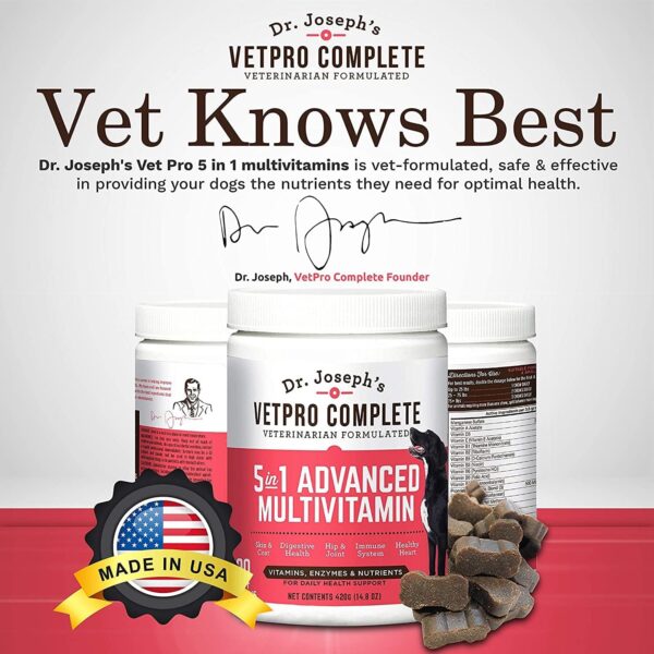 VetPro Dog Vitamins and Supplement Soft Chews with Probiotics, 120 Count, 5 in 1 Chewable Multivitamin for Puppy to Senior with Glucosamine for Hip and Joint Health, Immune System and Allergy Support - Image 4