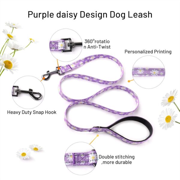 QQPETS Dog Harness Collar Leash - No Pull Pet Adjustable Back Clip Halter Basic Collar Heavy Duty 5FT Anti-Twist Leash for Extra Small Puppy Medium Large Breed Training Easy Walk Running - Image 5