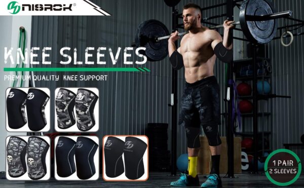 Knee Sleeves (1 Pair), 7mm Neoprene Compression Knee Braces, Great Support for Cross Training, Weightlifting, Powerlifting, Squats, Basketball and More - Image 8