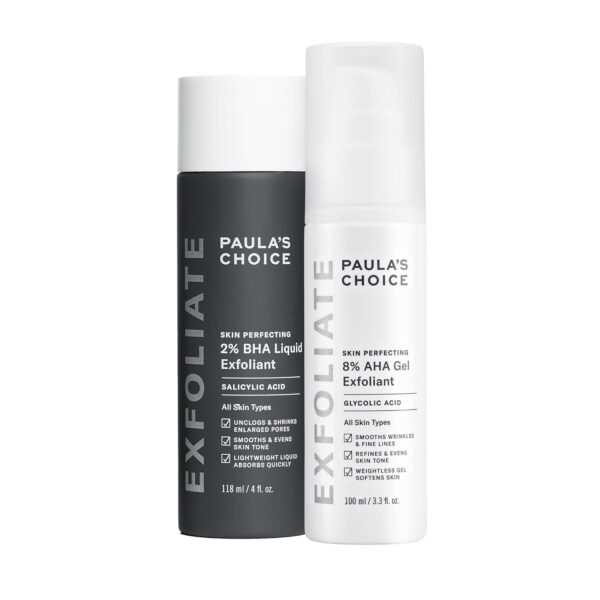 Paula's Choice SKIN PERFECTING 8% AHA Gel Exfoliant & 2% BHA Liquid Duo - Facial Exfoliants for Blackheads, Enlarged Pores, Wrinkles, and Fine Lines w/Glycolic and Salicylic Acid - Image 2