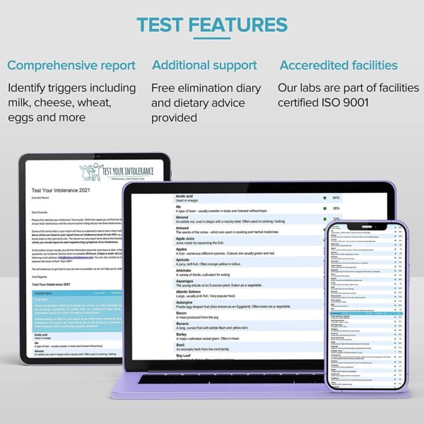 Food Sensitivity Test kit, 975+ Items Tested, Dietary, Pollen and Gluten Intolerance from Healthy Stuff Online for Kids and Adults, Easy to Use Food Intolerance Test kit - Image 7