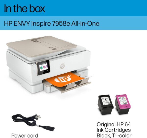 HP ENVY Inspire 7958e Wireless Color Inkjet Printer, Print, scan, copy, Easy setup, Mobile printing, Best for home, Instant Ink with HP+ - Image 8