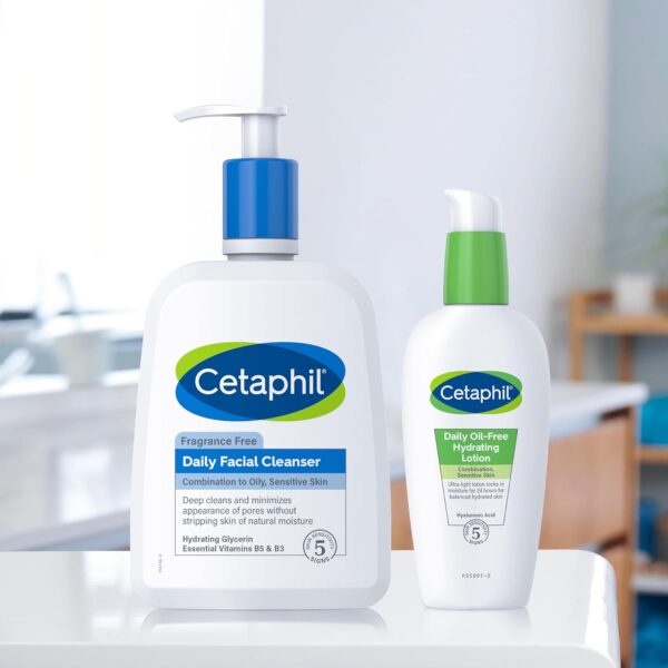 Cetaphil Face Wash, Daily Facial Cleanser for Sensitive, Combination to Oily Skin, NEW 16 oz, Fragrance Free, Gentle Foaming, Soap Free, Hypoallergenic (Packaging May Vary) - Image 7