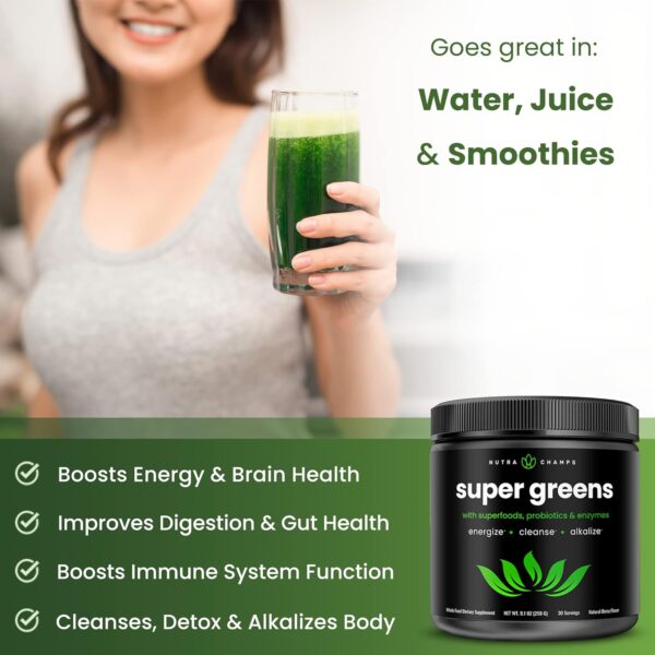 NutraChamps Super Greens Powder and Super Greens Antioxidant Powder Bundle - Image 7