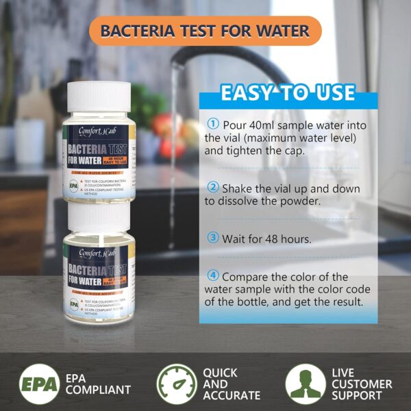 17 in 1 Water Testing Kits for Drinking Water - Water Test Kit - Tap Well Home Water Quality Test - 100 Strips + 2 Bacteria Tests - Easy Testing for pH Lead Hardness Iron Copper E.coli and More! - Image 6