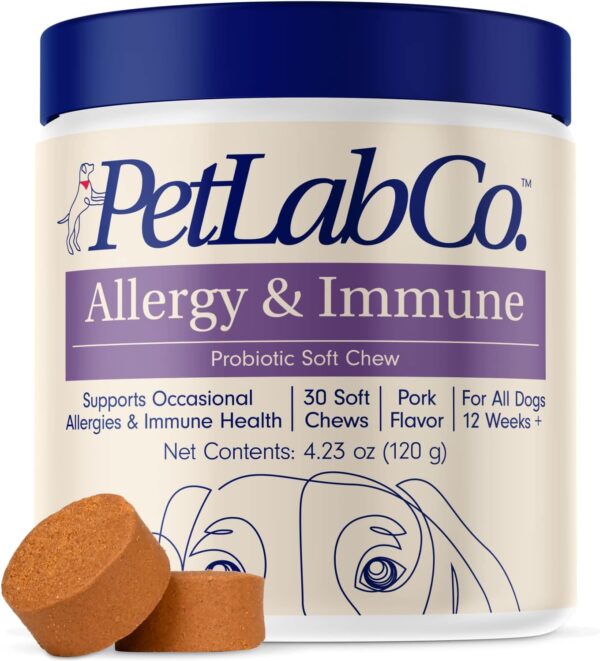 PetLab Co. Allergy & Immune Probiotics for Dogs, Support Seasonal Allergies, Gut & Digestive Health - Pork Flavor - 30 Soft Chews - Image 2