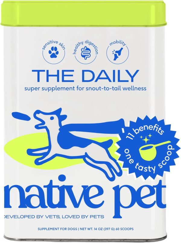 Native Pet The Daily Dog Supplement - 11 in 1 Dog Multivitamin - Tasty Scoop with Dog Vitamins and Supplements - Super Multi Vitamin for Dog Energy, Mobility, Skin & Coat - 12 Active Ingredients 14 oz - Image 2