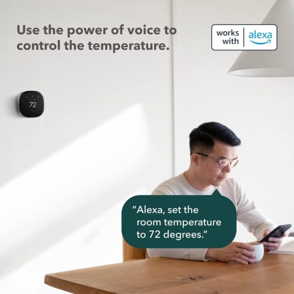 ecobee New Smart Thermostat Premium with Smart Sensor and Air Quality Monitor - Programmable Wifi Thermostat - Works with Siri, Alexa, Google Assistant - Image 11