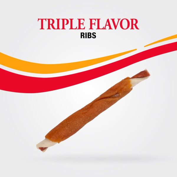 GOOD 'N' FUN Triple Flavor Ribs, Rawhide Snack for All Dogs, 24 oz - Image 4