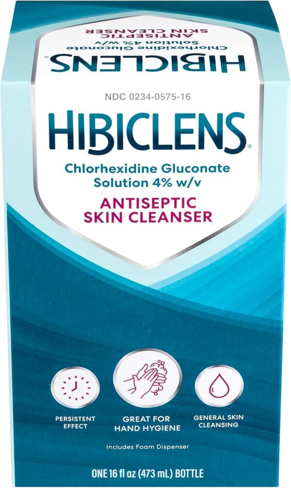 Hibiclens – Antimicrobial, Antiseptic Soap and Skin Cleanser – Foaming Pump Included – 16 oz – for Home and Hospital – 4% CHG - Image 4