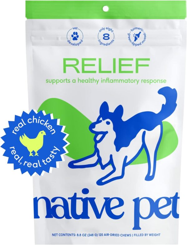 Native Pet Relief - Anti Inflammatory for Dogs | Turmeric + Polyphenols + Green Lipped Mussels for Dogs | Natural Relief for Dogs | Best Dog Arthritis Supplement & Dog Joint Pain Relief | 120 Chews - Image 2