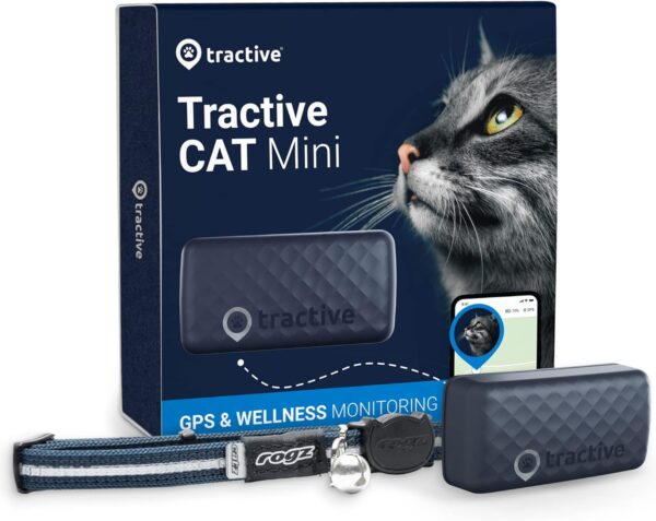 Tractive GPS Tracker & Health Monitoring for Cats (6.5 lbs+) - Market Leading Pet GPS Location Tracker | Wellness & Escape Alerts | Waterproof | Works with Any Collar (Dark Blue) - Image 2