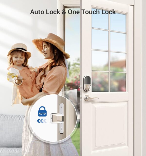 Veise Smart Lock, Fingerprint Door Lock, 7-in-1 Keyless Entry Door Lock with App Control, Electronic Touchscreen Keypad, Smart Deadbolt, Biometric Smart Locks for Front Door, Satin Nickel - Image 4