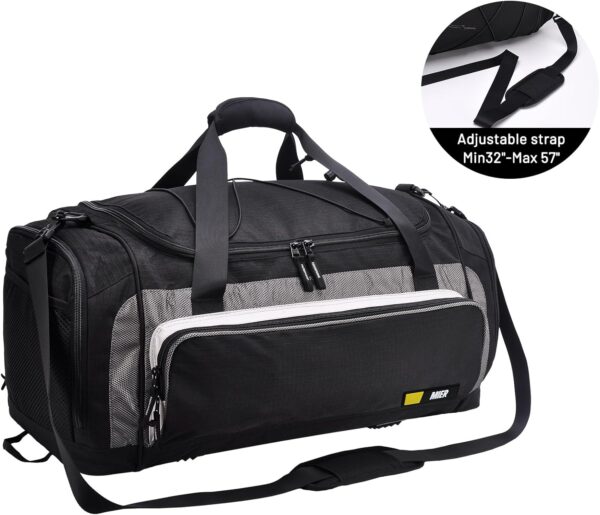 MIER Large Duffel Bag Men's Gym Bag with Shoe Compartment, 60L - Image 6