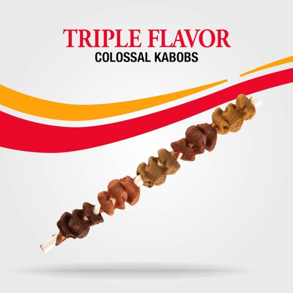 Good 'n' Fun Triple Flavor Colossal Kabobs, 3 Count, Treat Extra-Large Dogs to Long-Lasting Rawhide Chews - Image 4