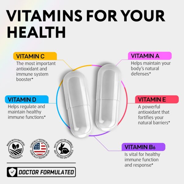 Quercetin with Bromelain - Quercetin 500mg Capsules for Immune Support & Respiratory Care* - Green Tea Bromelain Magnesium Vitamin D Vitamin C Vitamin E Turmeric Ginger Selenium Calcium NAC - 60 Caps - Image 4