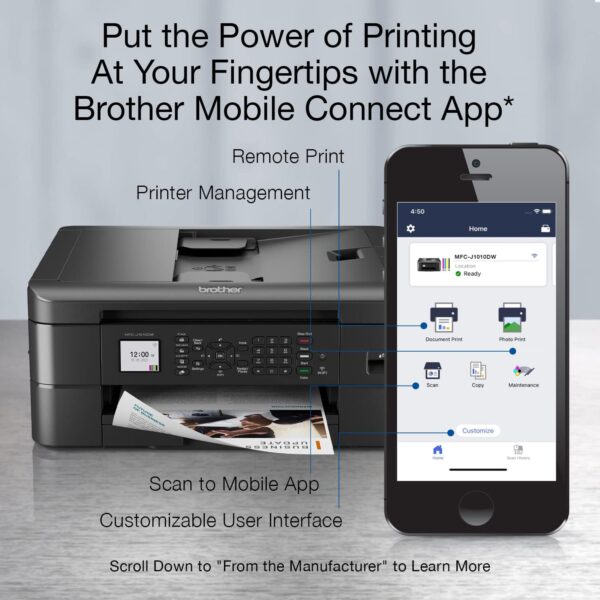 Brother MFC-J1010DW Wireless Color Inkjet All-in-One Printer with Mobile Device and Duplex Printing, Refresh Subscription and Amazon Dash Replenishment Ready - Image 5