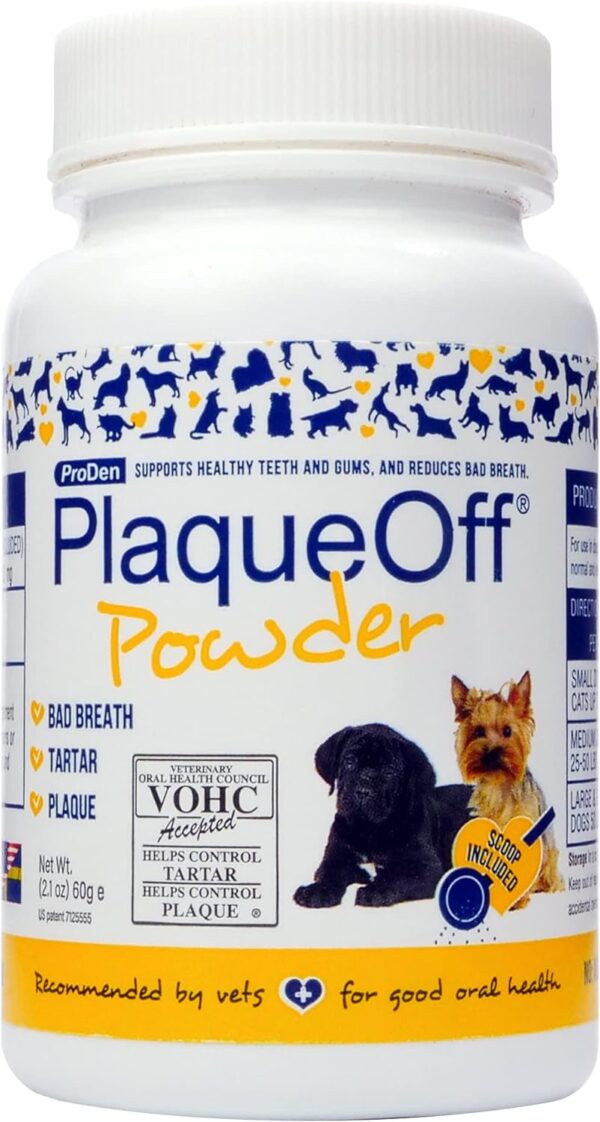 ProDen PlaqueOff Powder for Pets - Cat & Dog Breath Freshener - Plaque & Tartar Remover for Pet Oral Care - Supports Healthy Mouth for Dogs - 60g - Image 2