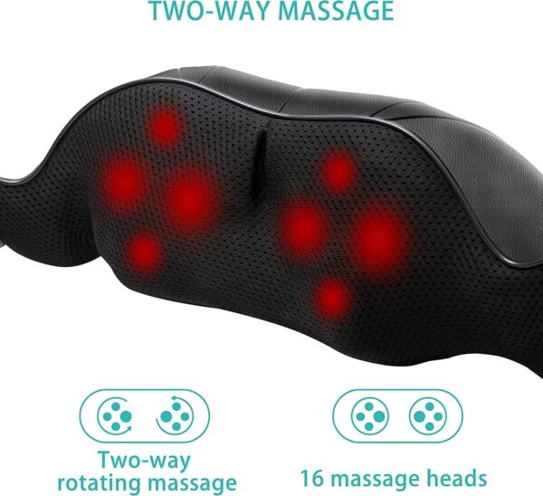 AERLANG Mothers Day Gifts Shiatsu Back and Neck Massager, Neck Massager Deep Tissue Kneading Massager Neck and Shoulder Massager with Heat, Mothers Day Mothers Day Gifts for Mom Wife((NOT Cordless) - Image 5