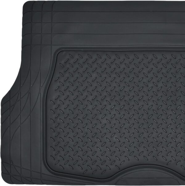 Motor Trend FlexTough Performance All Weather Rubber Car Mats with Cargo Liner - Full Set Front & Rear Floor Mats for Cars Truck SUV, Automotive Floor Mats (Black) - Image 9