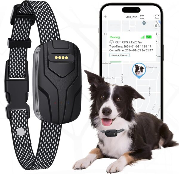 GPS Tracker & Health Monitoring for Dogs,Wireless Fence 2 in 1 Pet Tracking Smart Collar,Unlimited Range,Real-Time GPS Tracker for Pets,Wellness & Escape Alerts Waterproof,Works with Any Smartphone - Image 2