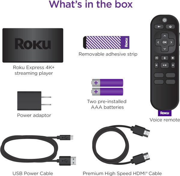 Roku Express 4K+ | Roku Streaming Device 4K/HDR, Roku Voice Remote, Free & Live TV - Image 7