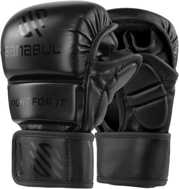 Sanabul Essential 7 oz MMA Gloves Men & Women | Gloves for Martial Arts Sparring & Training Gloves | Hybrid MMA Kick Boxing Gloves Men | Grappling Gloves - Image 2