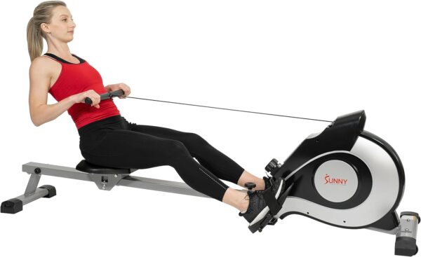 Sunny Health & Fitness Magnetic Rowing Machine - Silver - SF-RW520084S - Image 2