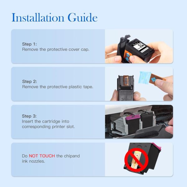 Valuetoner Ink Cartridges Replacement Compatible for HP 67 Ink cartridges Black/Color Combo Pack 67XL for Envy 6055 6055e 6052 6455e 6452 6458 DeskJet 2755e 2700 2752 2755 4152 4155 4155e 4158 2-Pack - Image 5